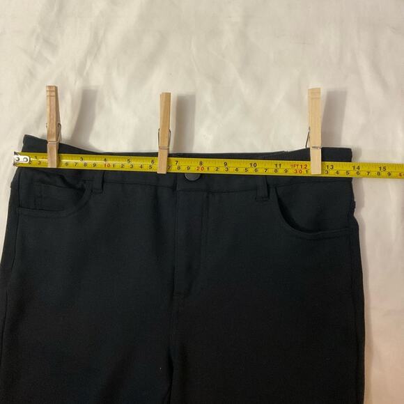 Vince Career Workwear Pants Mid Rise Black Ponte Stretch Skinny Riding Pants 6 - Picture 5 of 9